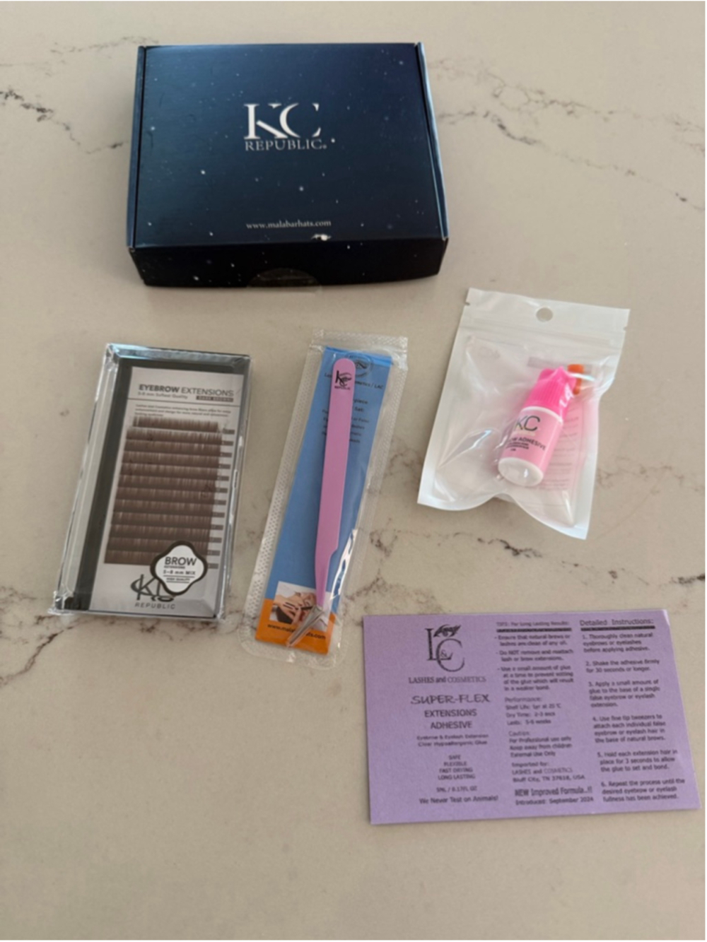 NEW Eyebrow Extensions Kit 1 x Trays of Mink Dark Brown Mixed Lengths 5-8mm